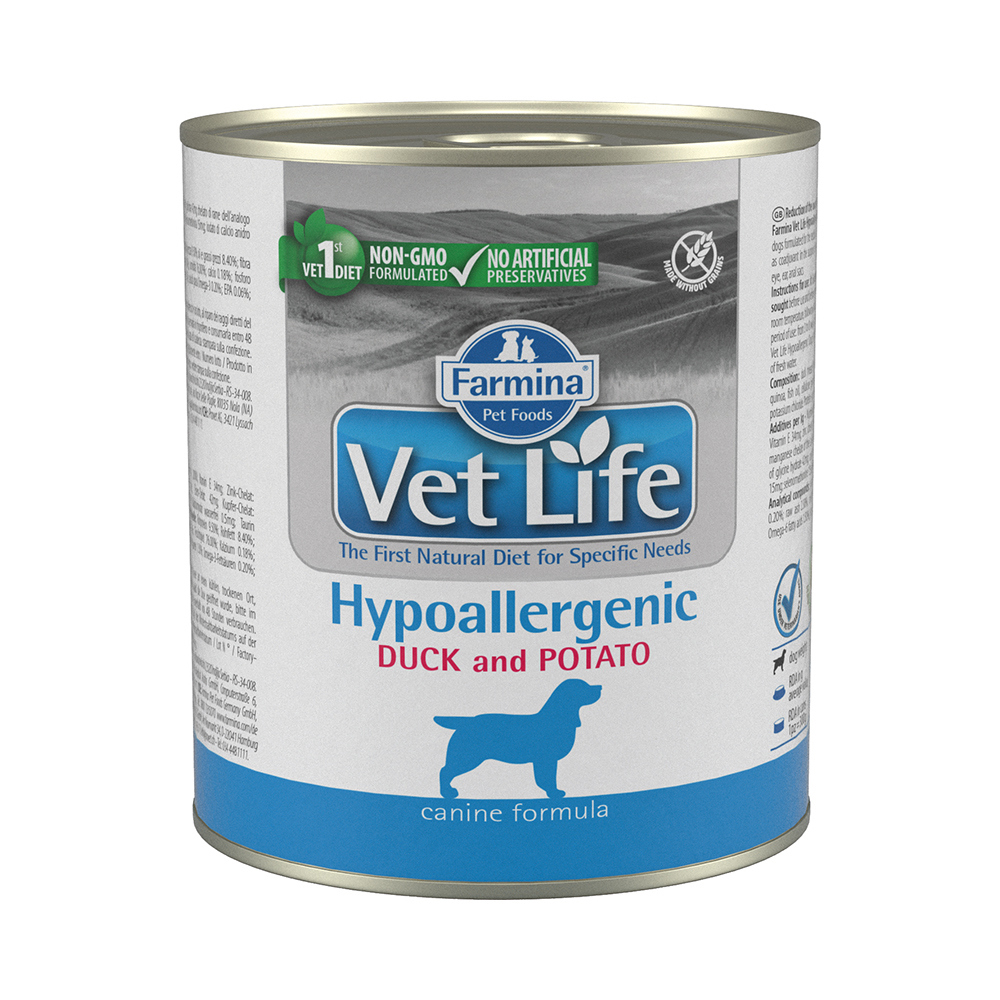 фото Влажный корм для собак farmina vet life hypoallergenic, утка с картофелем, 6шт, 300г