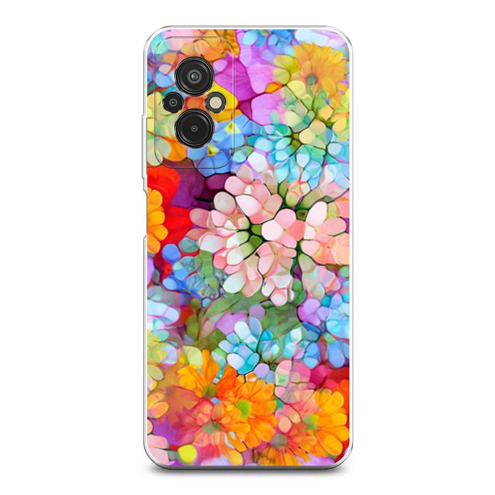 

Чехол на Xiaomi Redmi 11 Prime 4G "Цветы витраж", Оранжевый;розовый;голубой, 316850-3