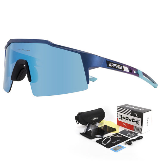 Спортивные солнцезащитные очки мужские Kapvoe KE9023DS голубые
