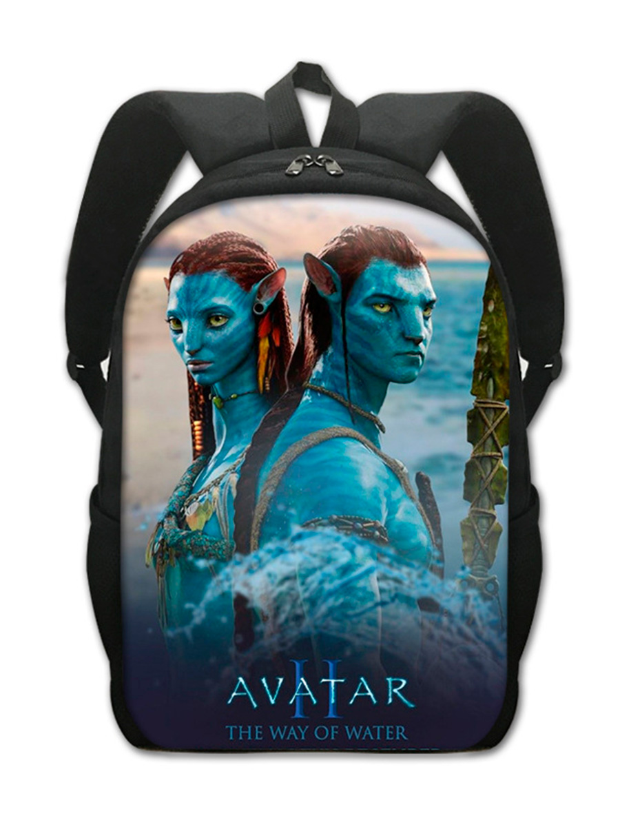 Рюкзак StarFriend Джейк и Нейтири Аватар Путь воды Avatar черный, 29х11х40 см, 13 литров