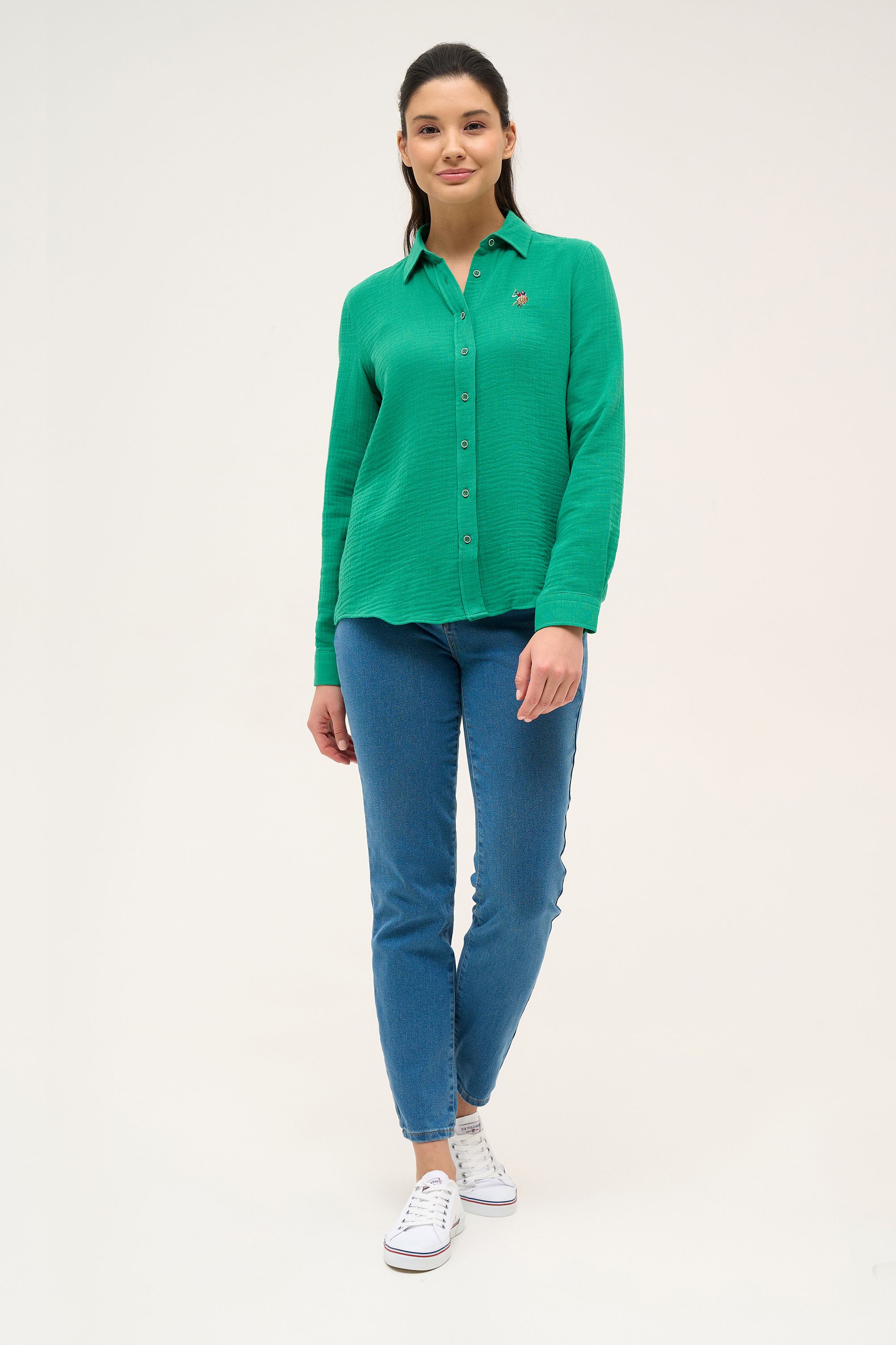 

Рубашка женская U.S. POLO Assn. G082SZ0040MUSLIKA зеленая 32, Зеленый, G082SZ0040MUSLIKA