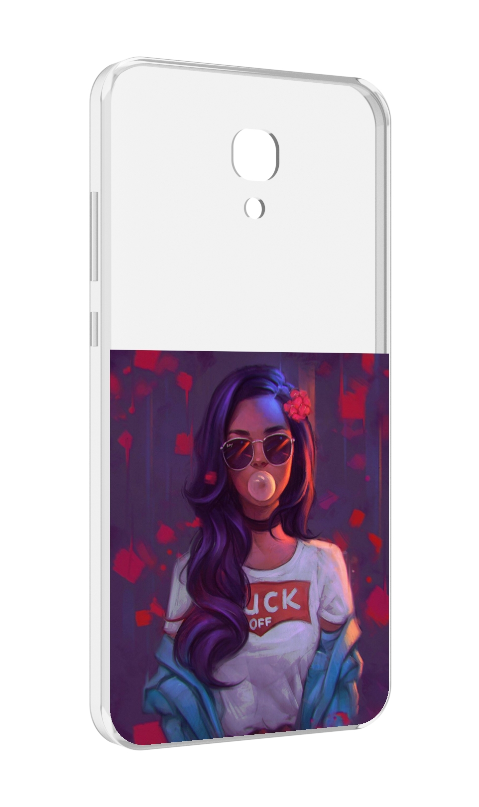 

Чехол MyPads девушка-с-жвачкой женской для Meizu M6 (M711Q), Прозрачный, Tocco