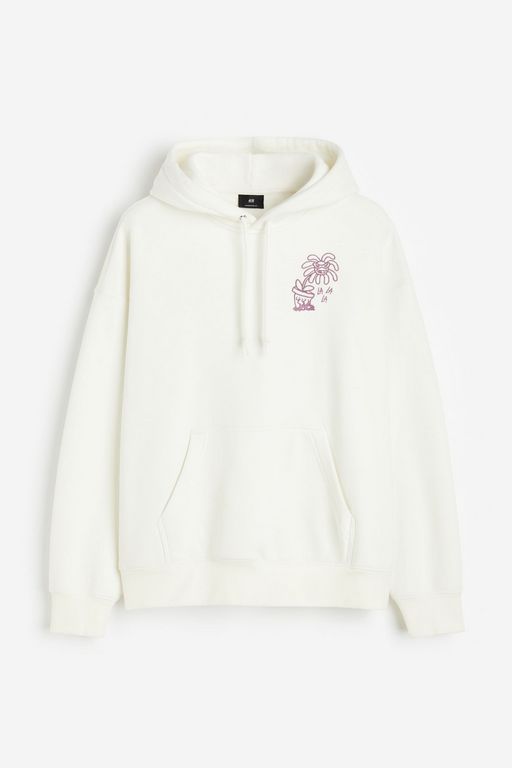

Худи мужское H&M 1216901 белое XS, Белый, 1216901