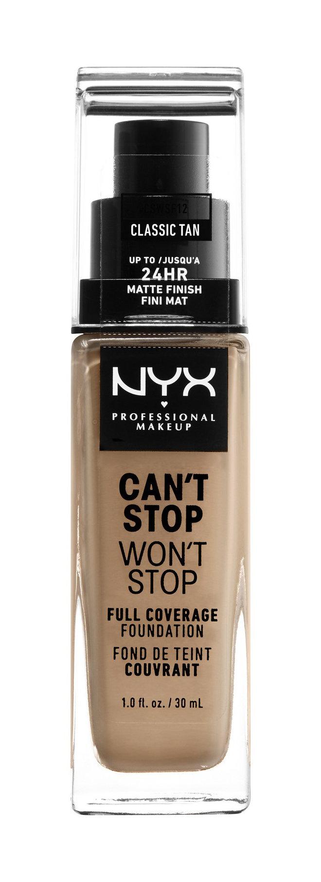 

Тональная основа NYX Professional MakeUp Can't Stop Won't Stop 12 Classic Tan, 30 мл