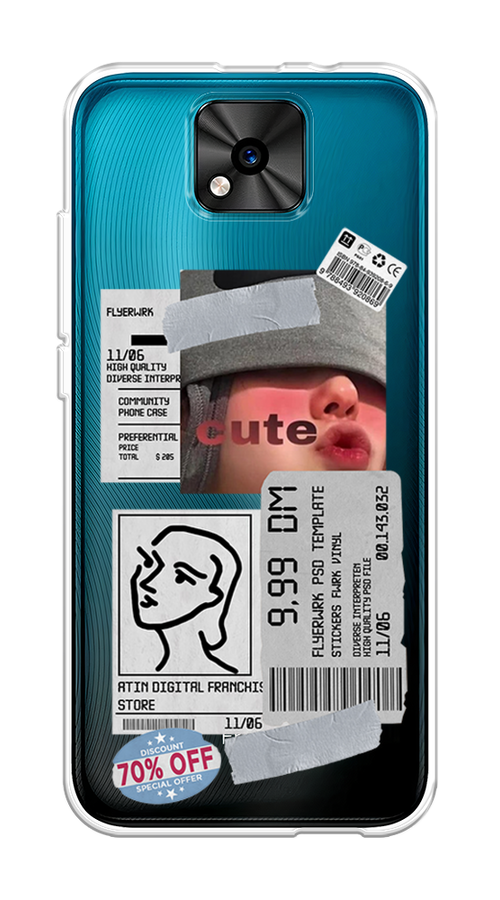 

Чехол на BQ 5533G "Cute girl collage", Розовый;серый;голубой, 201850-6