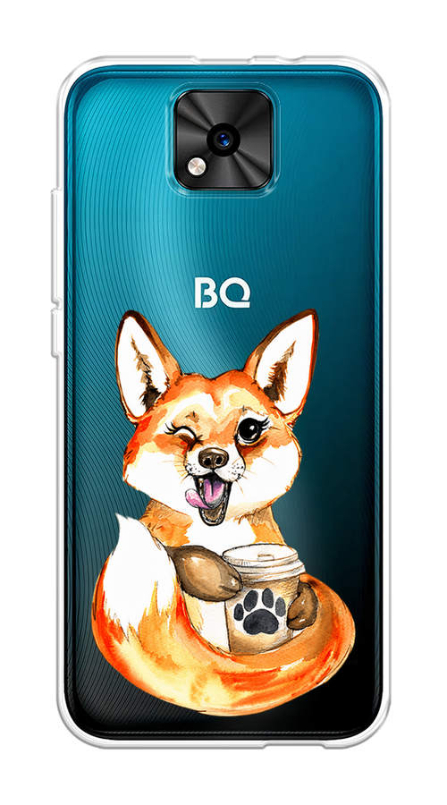 

Чехол на BQ 5533G "Подмигивающая лиса с кофе", Оранжевый;белый;коричневый, 201850-4