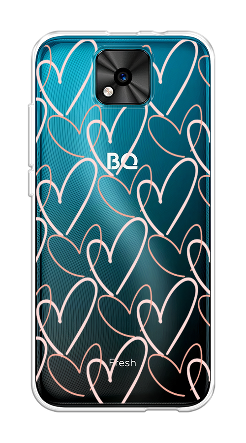 

Чехол на BQ 5533G "Узор из сердечек", Розовый;бежевый, 201850-6