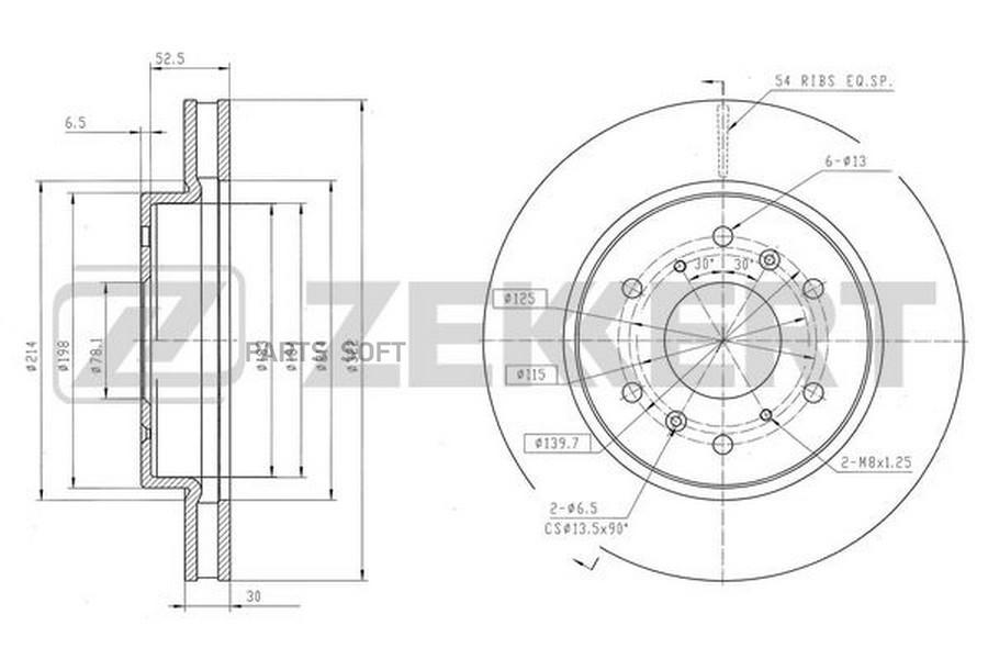 

Диск Тормозной Зад. Haval H9 14- ZEKKERT bs6545