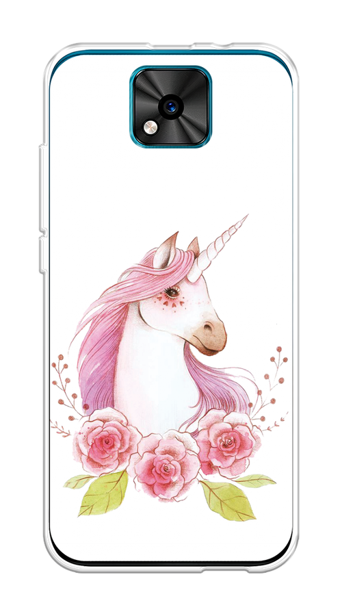 

Чехол на BQ 5533G "Единорог цветы", Белый;розовый;серый, 201850-1