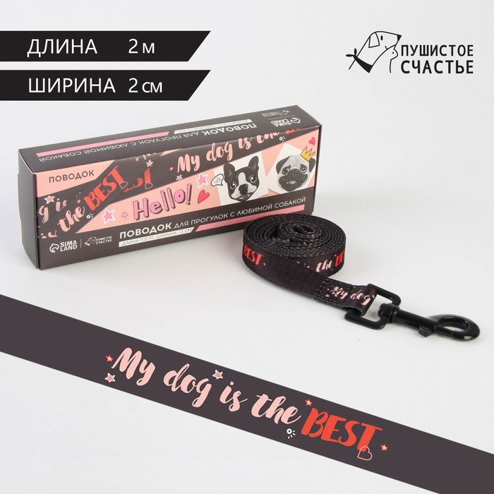 

Поводок My dog is the best, 2 см, 2 м
