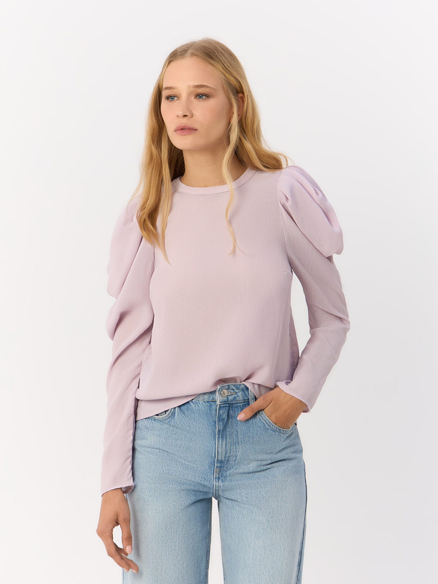 

Блуза женская H&M 898573001 фиолетовая L, Фиолетовый, 898573001