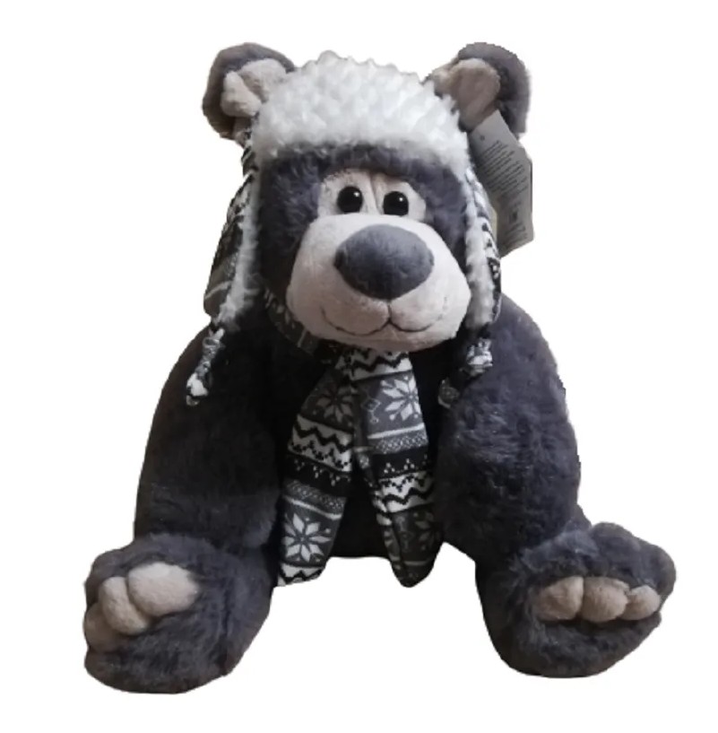 Мягкая игрушка Окей Тойс мишка Семён 35 см, серый