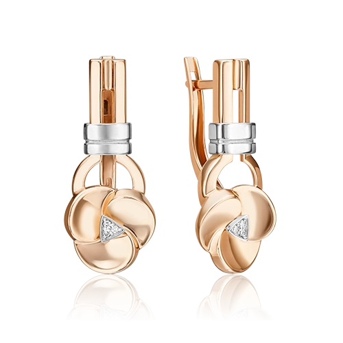 

Серьги из комбинированного золота с бриллиантом PLATINA jewelry 02-5015-00-101-1111, 02-5015-00-101-1111