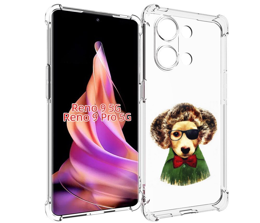 

Чехол MyPads Пес в бабочке для Oppo Reno 9/Reno 9 Pro, Прозрачный, Tocco