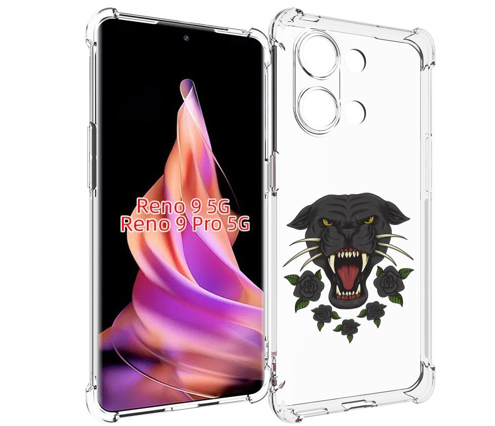 

Чехол MyPads Пантера для Oppo Reno 9/Reno 9 Pro, Прозрачный, Tocco