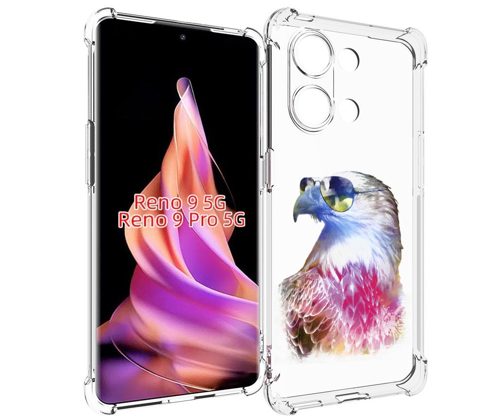 

Чехол MyPads Орел в очках для Oppo Reno 9/Reno 9 Pro, Прозрачный, Tocco