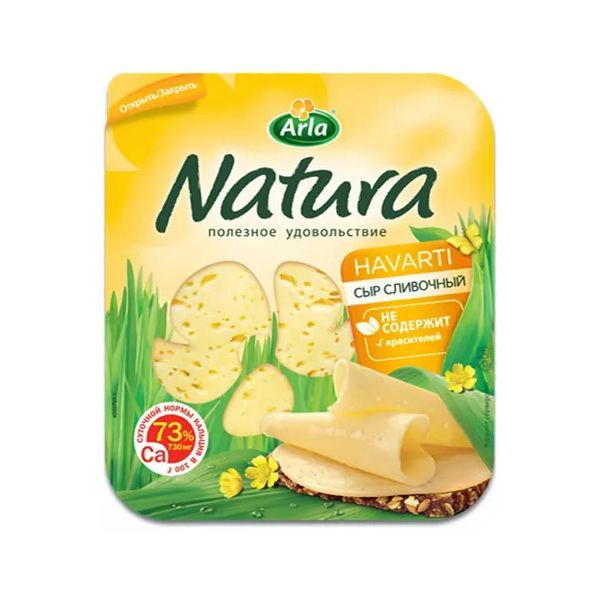 фото Сыр полутвердый arla natura сливочный в нарезке 30% 300 г