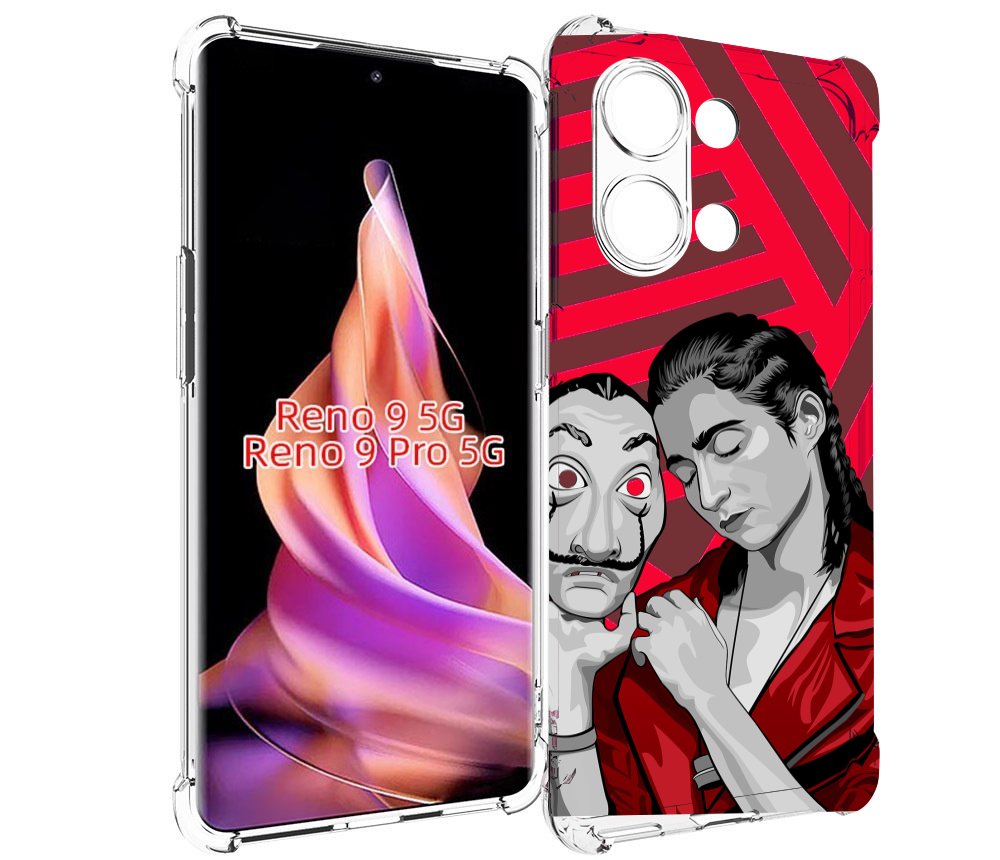 

Чехол MyPads Найроби-бумажного-дома для Oppo Reno 9/Reno 9 Pro, Прозрачный, Tocco