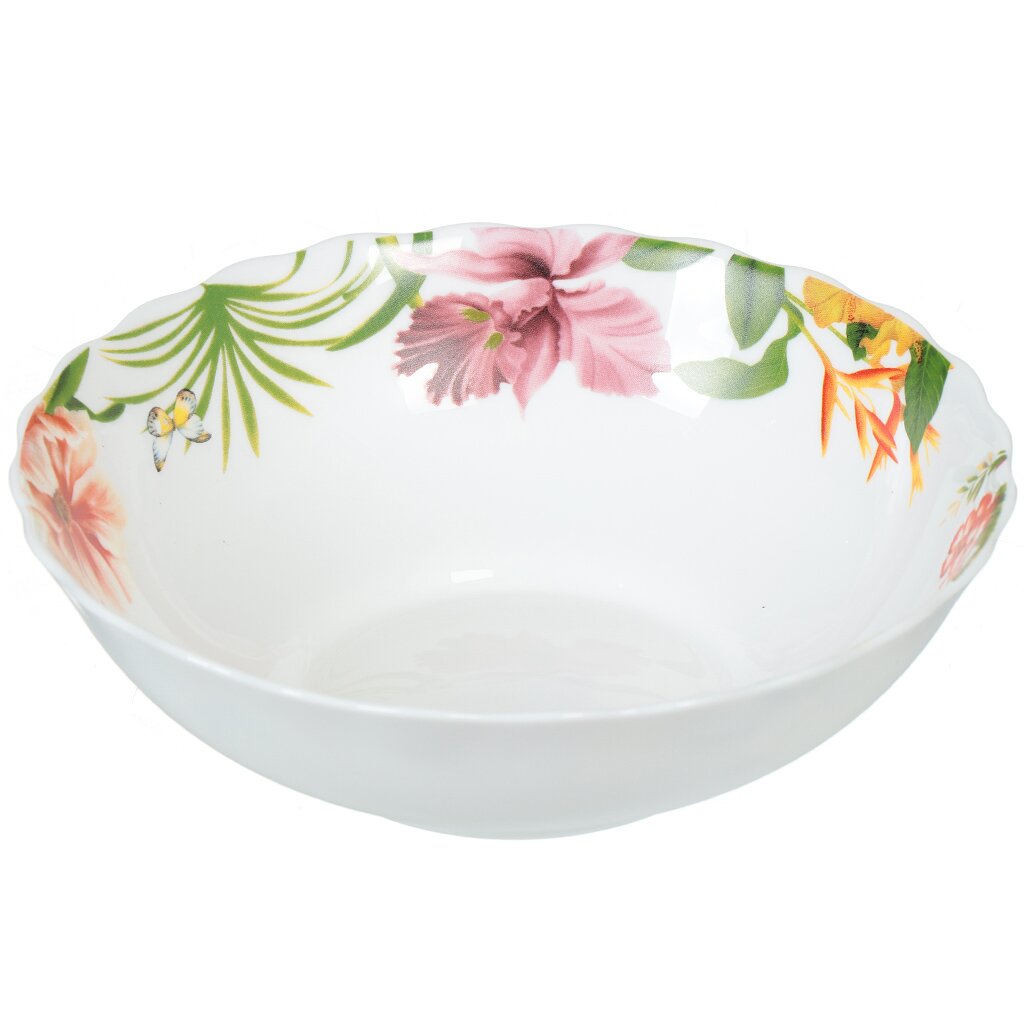 

Салатник стеклокерамика, круглый, 20 см, 0.9 л, Тропикана, Daniks, HW80, Белый