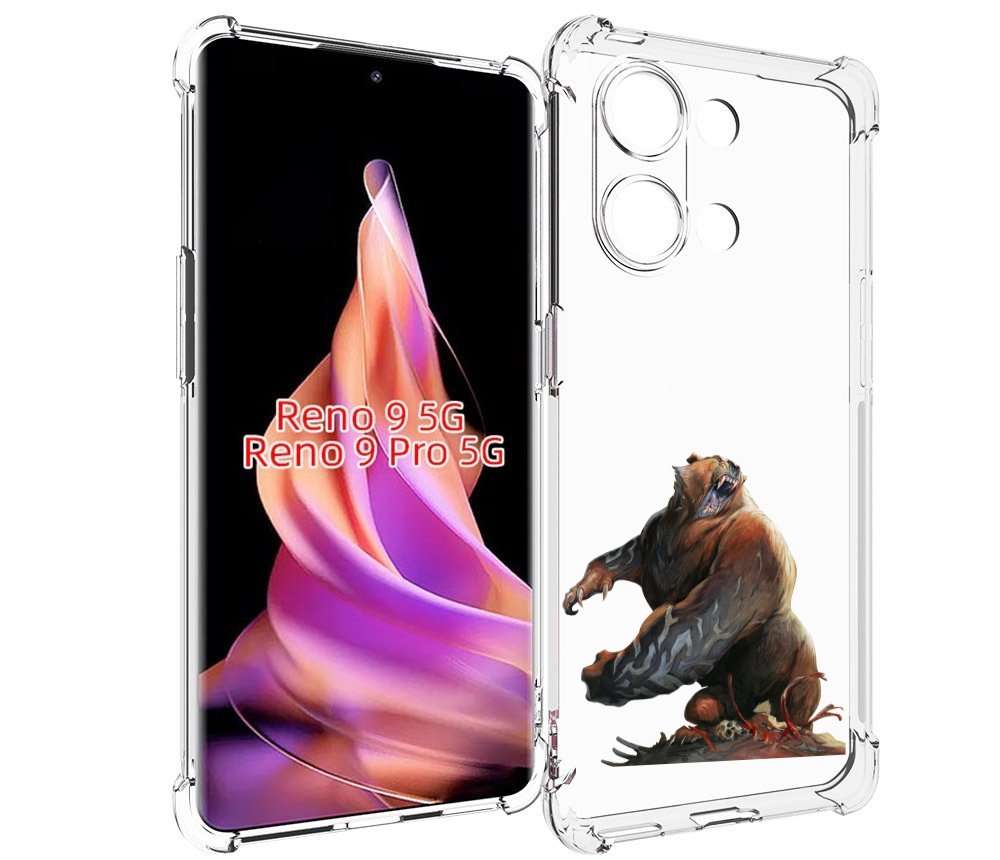 

Чехол MyPads Медведь-жестокий для Oppo Reno 9/Reno 9 Pro, Прозрачный, Tocco