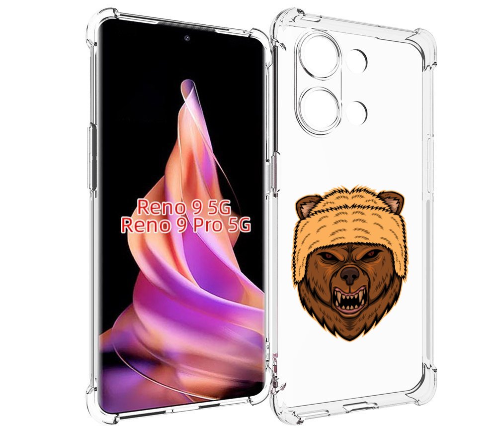 

Чехол MyPads Медведь-в-шапке для Oppo Reno 9/Reno 9 Pro, Прозрачный, Tocco