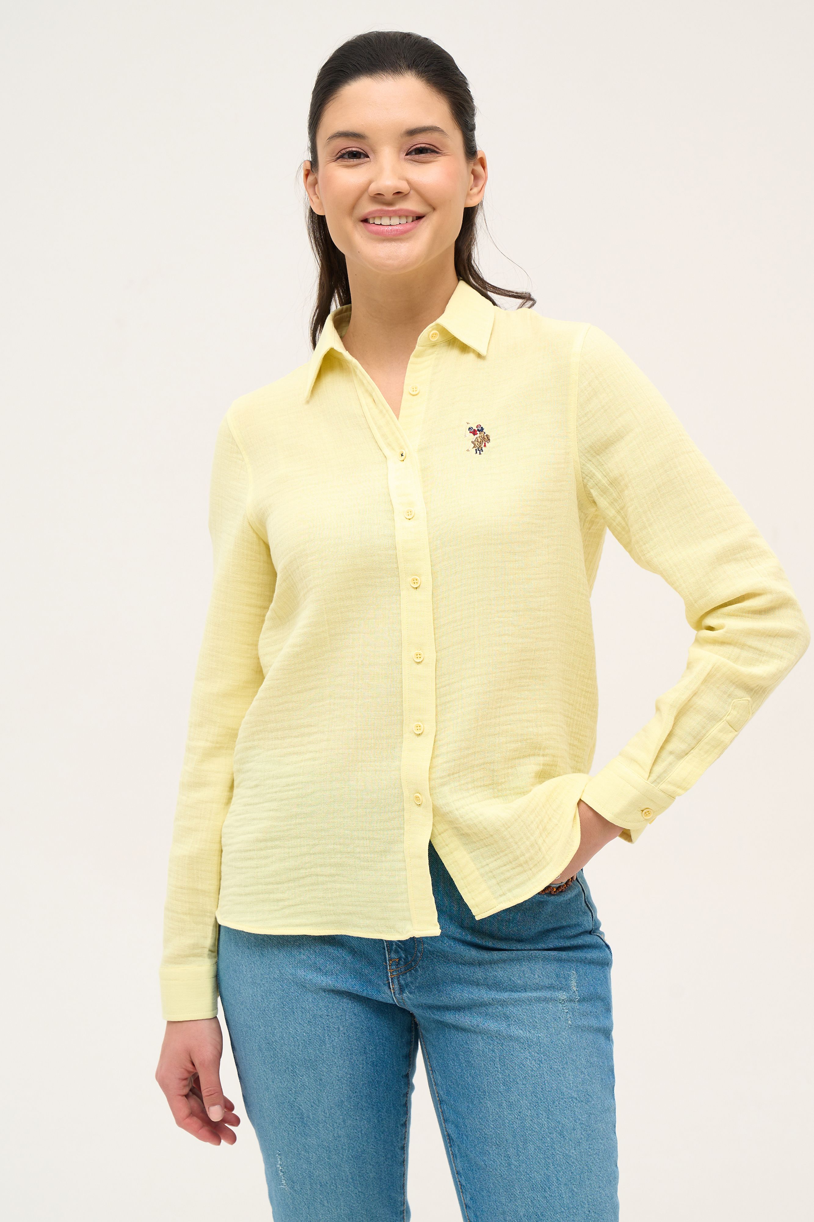 

Рубашка женская U.S. POLO Assn. G082SZ0040MUSLIKA желтая 36, Желтый, G082SZ0040MUSLIKA