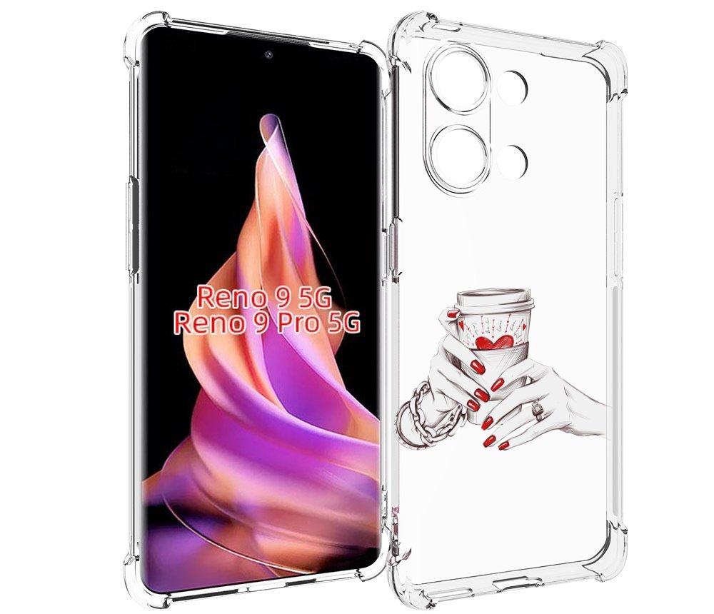 

Чехол MyPads Любовный-стакан для Oppo Reno 9/Reno 9 Pro, Прозрачный, Tocco
