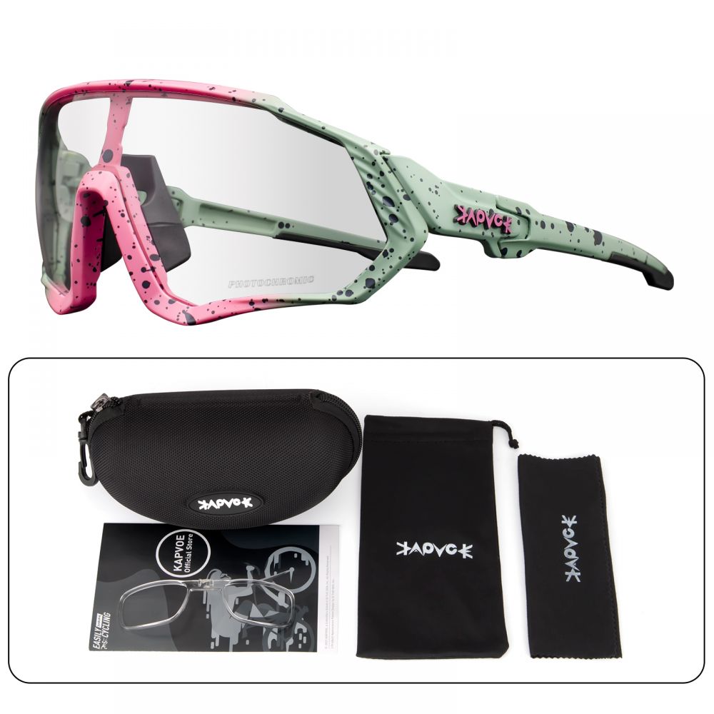 Спортивные солнцезащитные очки мужские Kapvoe PC-KE9408-1LENSDS прозрачные