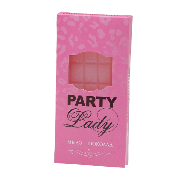 Мыло в форме шоколадки Party Lady, 80 г, с блёстками