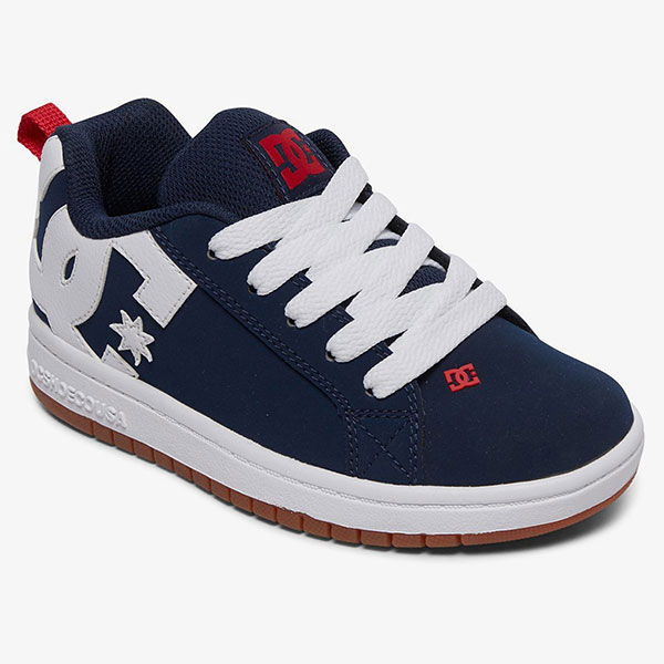 фото Кожаные детские кеды court graffik синий 38 ru dc shoes adbs100207