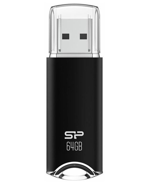 Флеш Диск Silicon Power 64Gb, Helios H02, SP064GBUF2H02V1K, USB2.0, чёрный