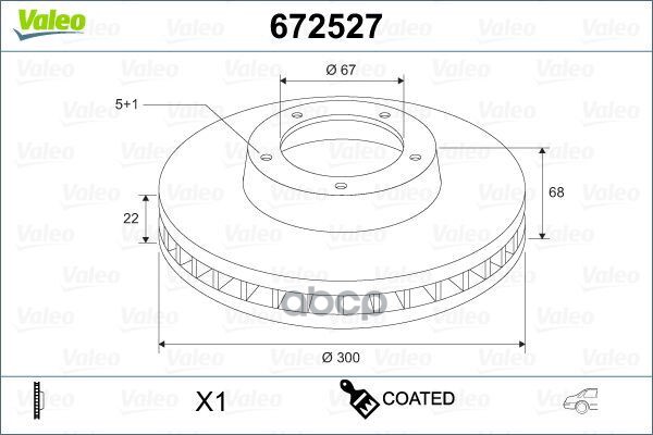 Диск Тормозной Mercedes W211/W212/W204/W219 Зад X1 Valeo 672527