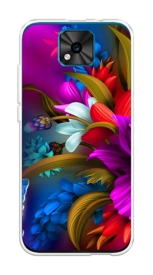 

Чехол на BQ 5533G "Фантастические цветы", Фиолетовый;красный;синий, 201850-2