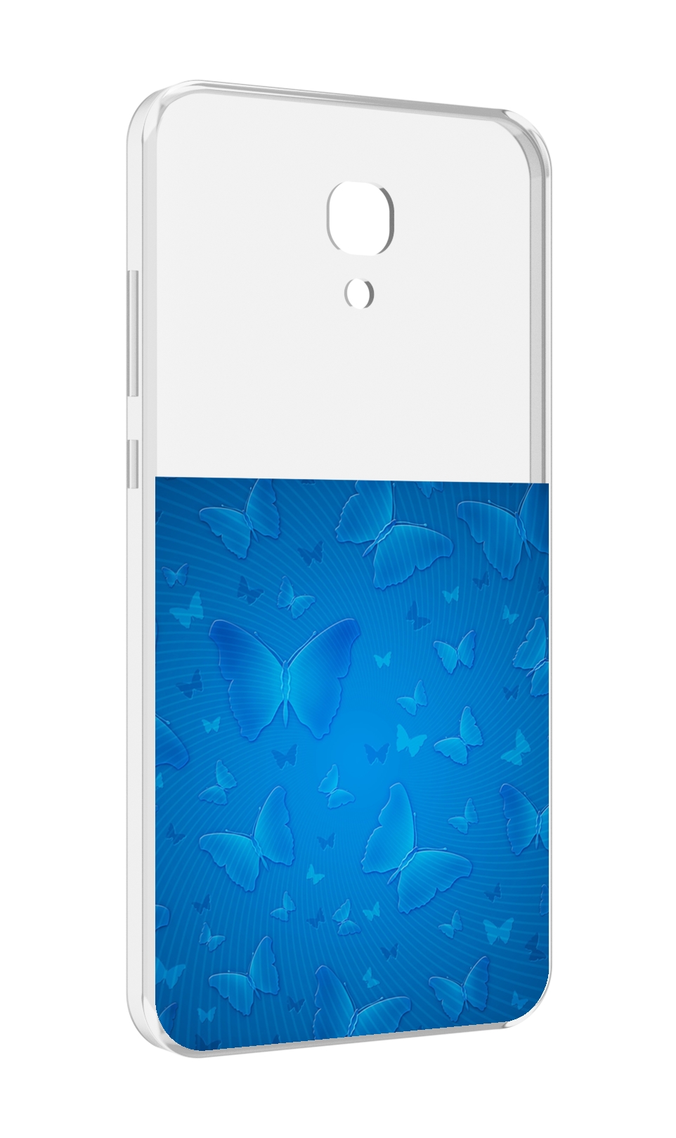 Чехол MyPads голубые-бабочки для Meizu M6 (M711Q)