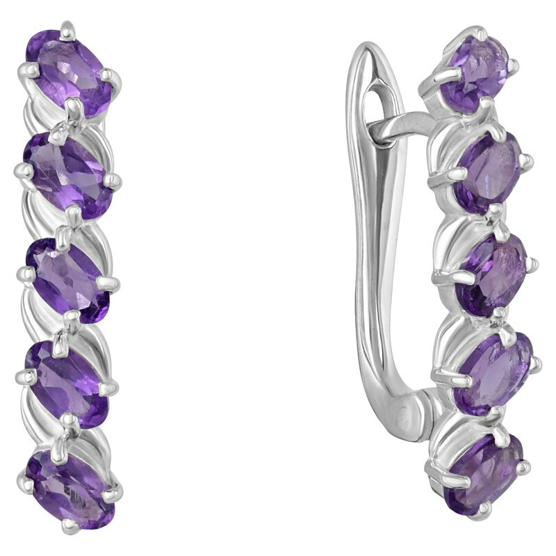 

Серьги из серебра с аметистом LAZURIT-ONLINE 7974NP, 7974NP