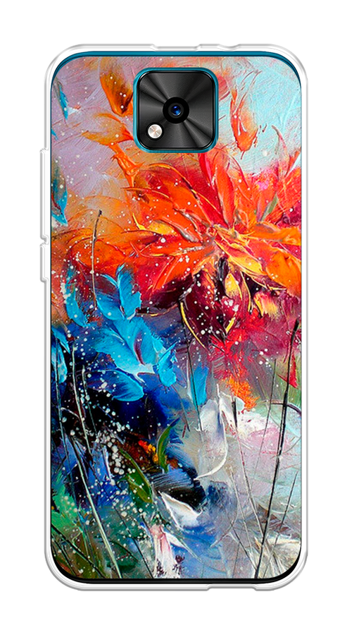 

Чехол на BQ 5533G "Абстрактные цветы", Оранжевый;синий, 201850-4