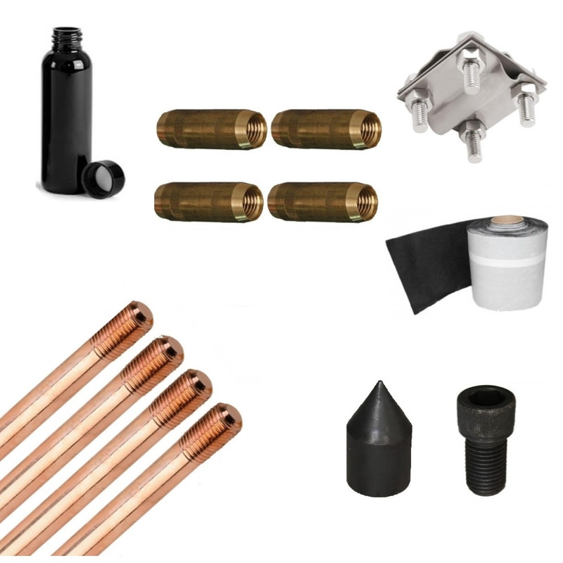 Комплект заземления GROZA.PRO, 6м (D=14x1500 мм), омедненная сталь gz022305