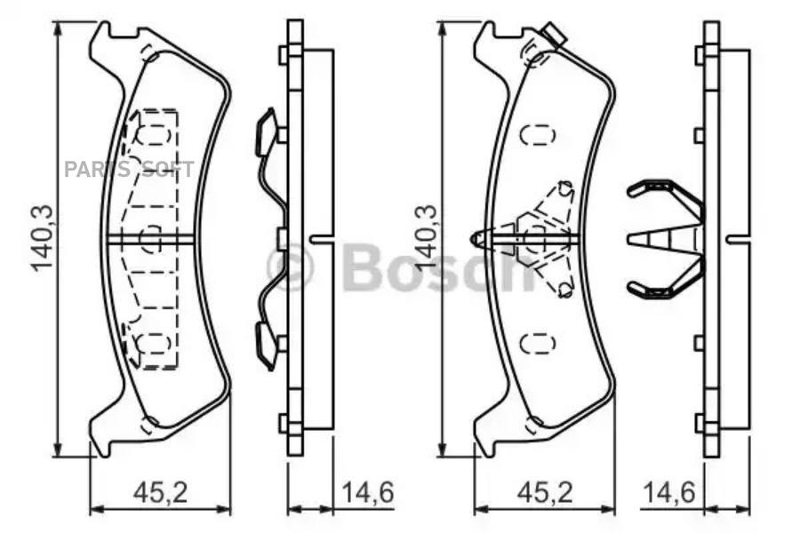 

Тормозные колодки Bosch задние дисковые 986424655