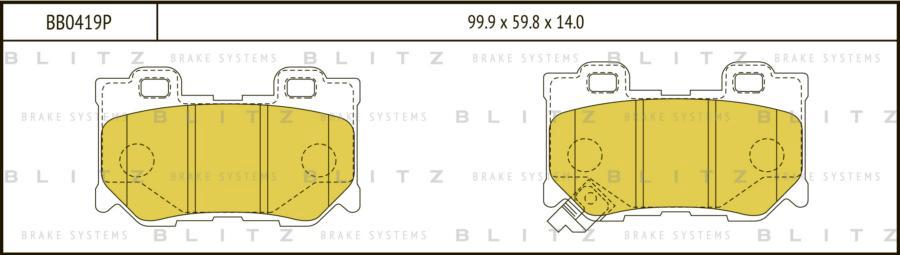 

Тормозные колодки BLITZ задние дисковые bb0419p