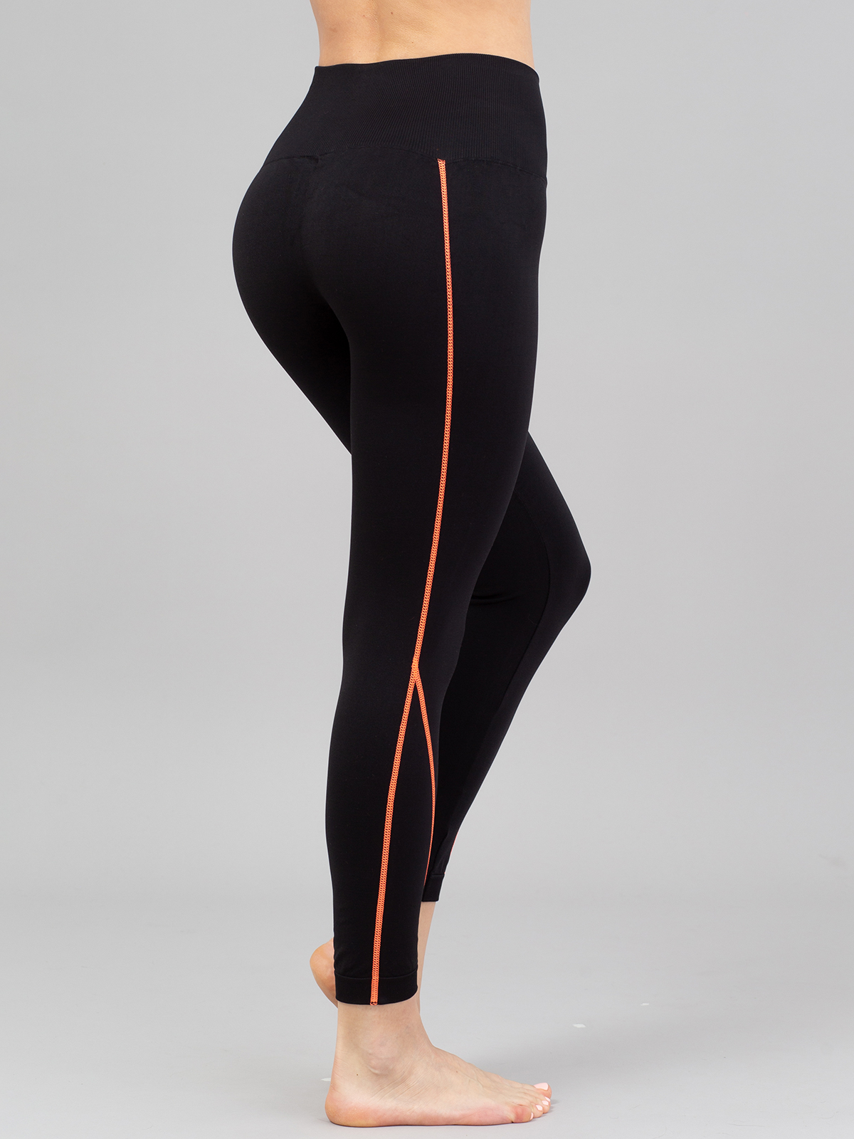 фото Спортивные леггинсы женские giulia leggings neon stripe 01 оранжевые s/m