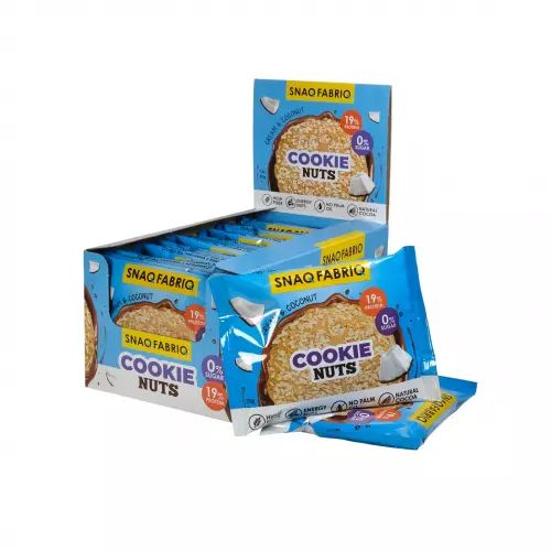 

Печенье SNAQ FABRIQ Cookie Nuts "Сливочное с кокосом" (12 шт по 35 г), Cookie Nuts