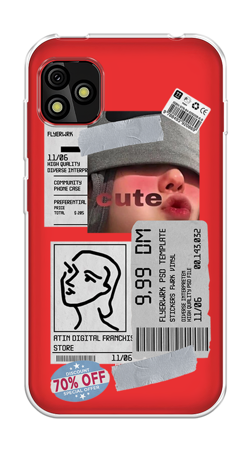 

Чехол на BQ 5060L "Cute girl collage", Розовый;серый;голубой, 201750-6