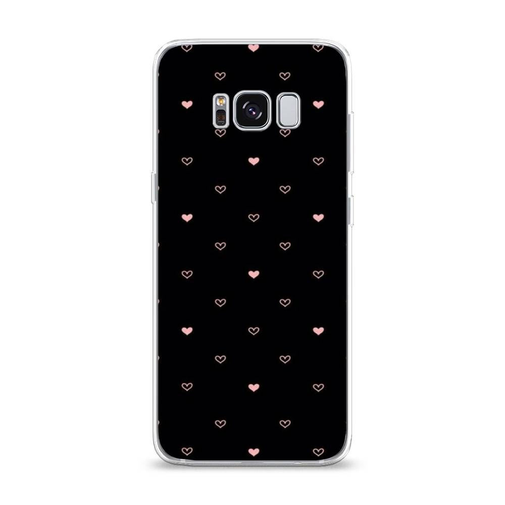 

Чехол Awog на Samsung Galaxy S8 "Черный фон и сердечки", Розовый;серый;черный, 24750-3