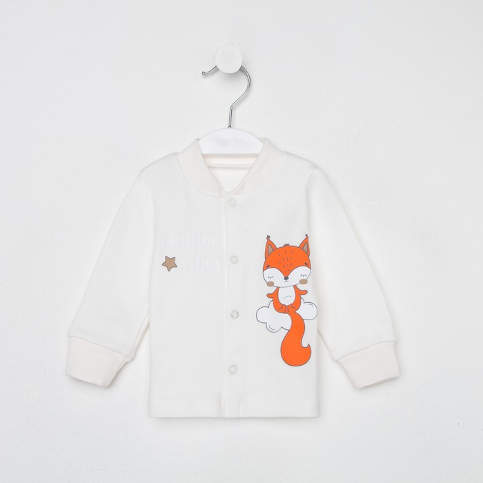 

Кофточка детская, цвет молочный/белочка, рост 56 см