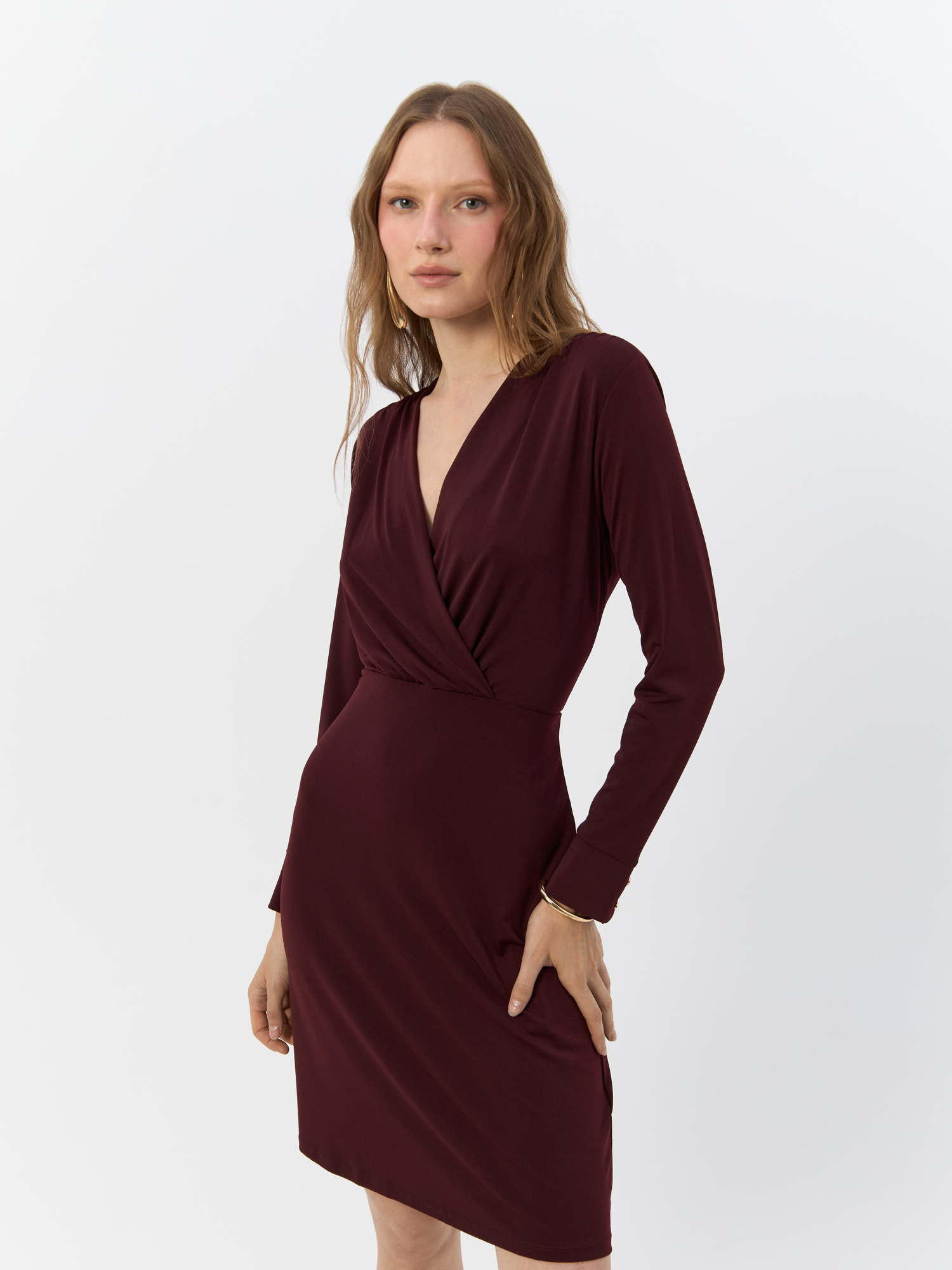 

Платье женское H&M 923522001 бордовое S, Бордовый, 923522