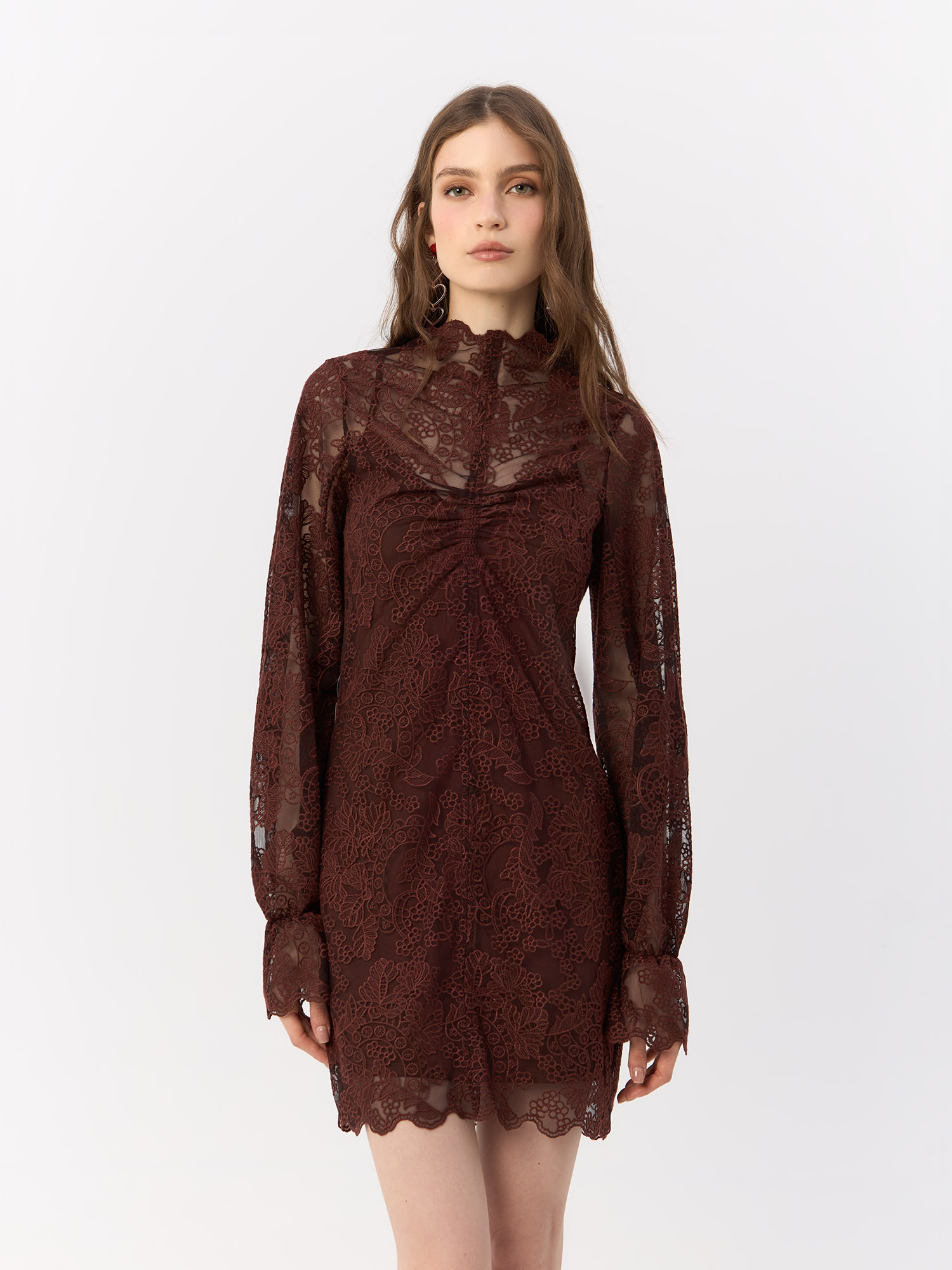 

Платье женское H&M 921755002 бордовое 44 EU, Бордовый, 921755002