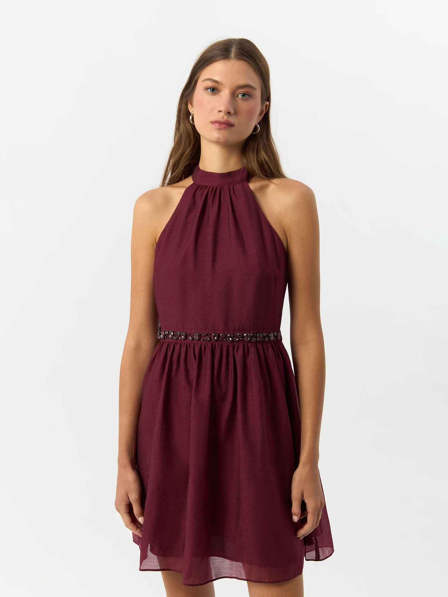 

Платье женское H&M 822044001 бордовое 38 EU, Бордовый, 822044001