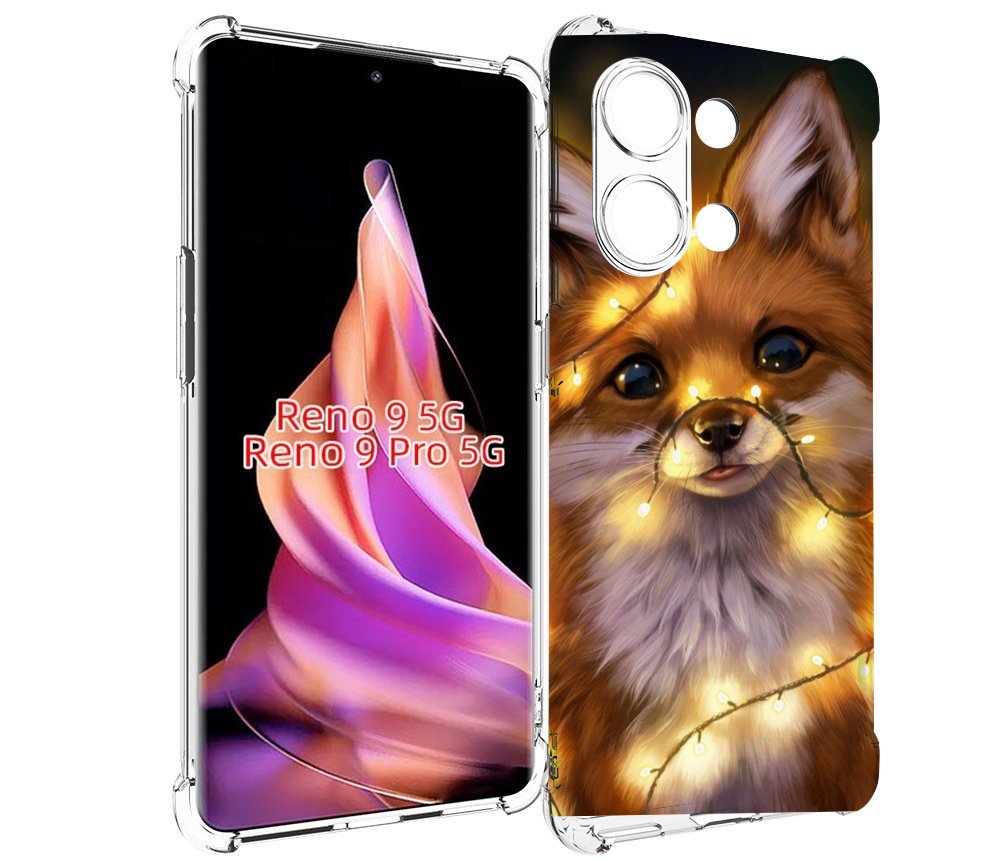 Чехол MyPads Лисенок-в-гирлянде для Oppo Reno 9 / Reno 9 Pro