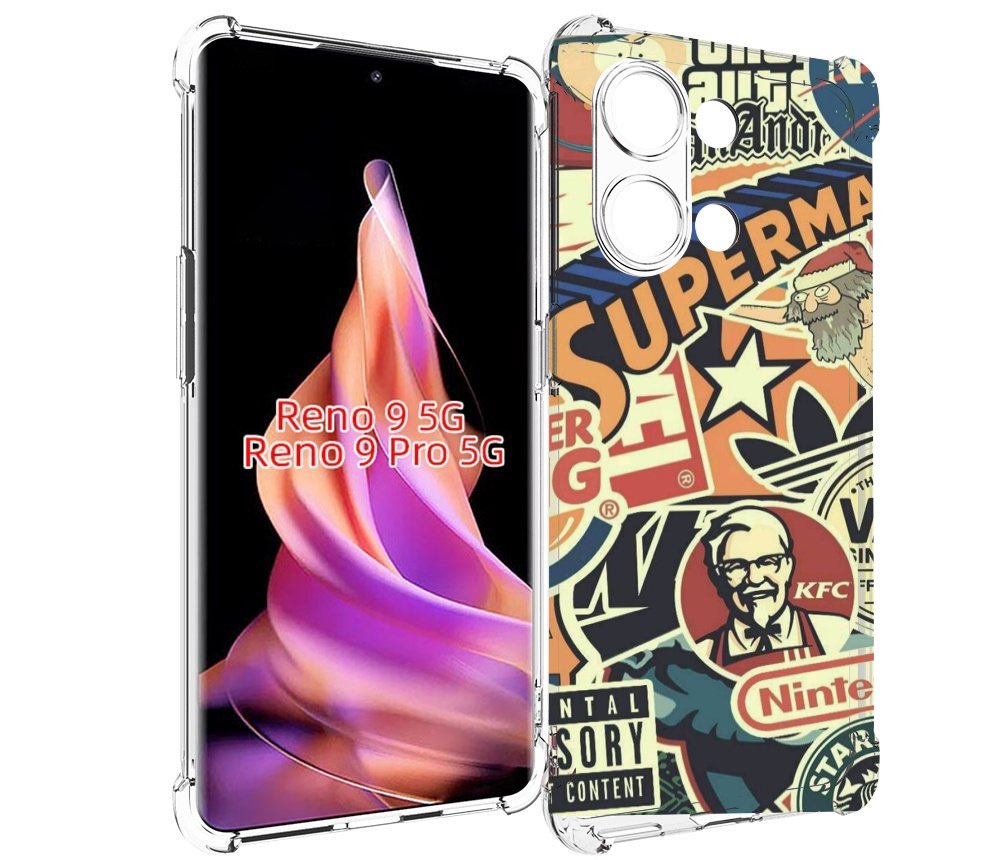 

Чехол MyPads Лейблы-на-постере для Oppo Reno 9/Reno 9 Pro, Прозрачный, Tocco