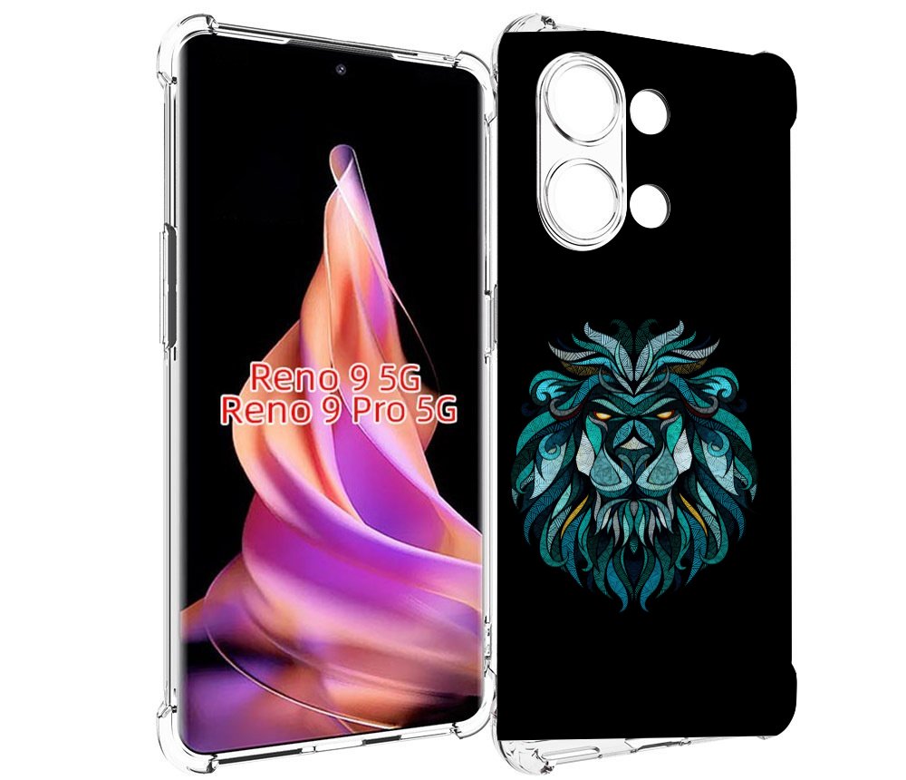 

Чехол MyPads Лев-красивый-зеленый для Oppo Reno 9/Reno 9 Pro, Прозрачный, Tocco